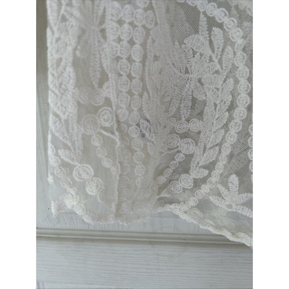 Maurices Womens S Beige Sheer Open Lace Crochet Top Cover Up Whimsycore Boho - Picture 5 of 11
